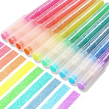 Glitter Highlighters Assorted Colors, 10-Count Chisel Tip Sparkle Highlighter...