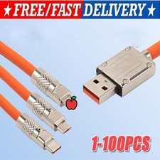 3in1 Fast Charging Cable Cell Phone Charger Cord For iPhone Type C Micro USB LOT