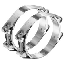 2pcs T-Bolt Hose Clamp 3.1-3.5" Double Head Adjustable Tube Clamps