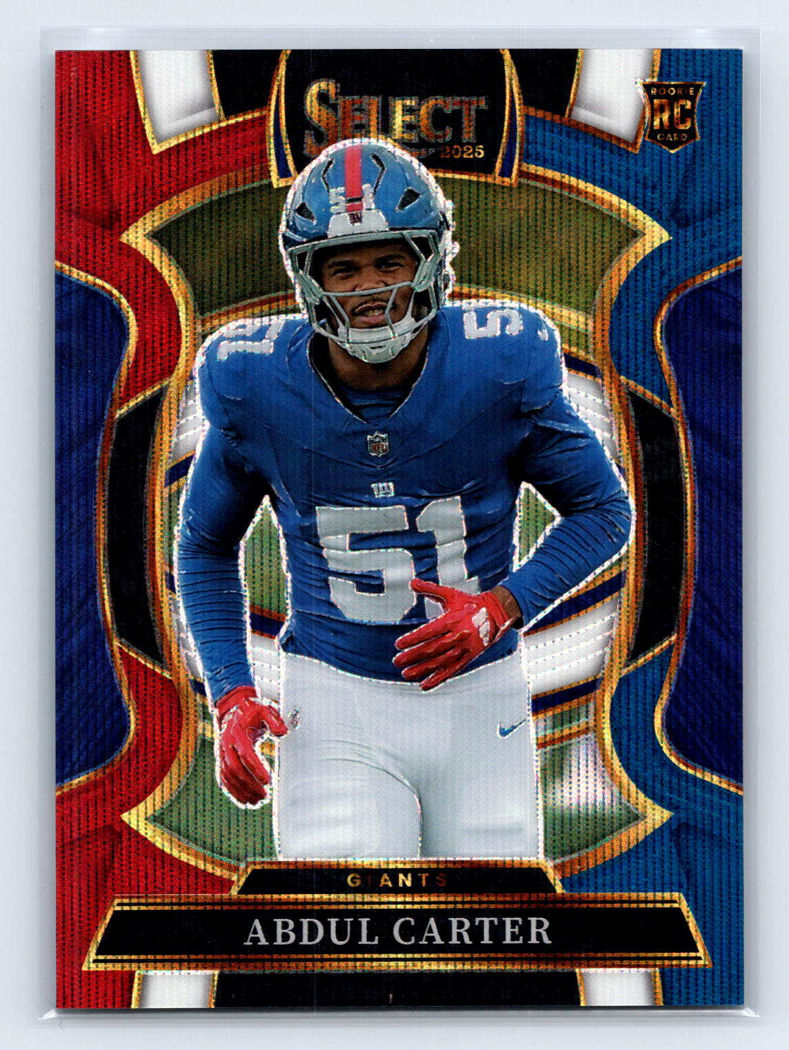 Abdul Carter Rookie 2025 Panini Select Concourse Tri-Color Prizm /399 Giants #95