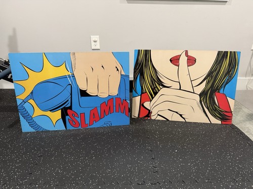 Vintage IKEA 1999 Sssshhh! And Slamm! Pop Art Print Set DEBORAH AZZOPARDI