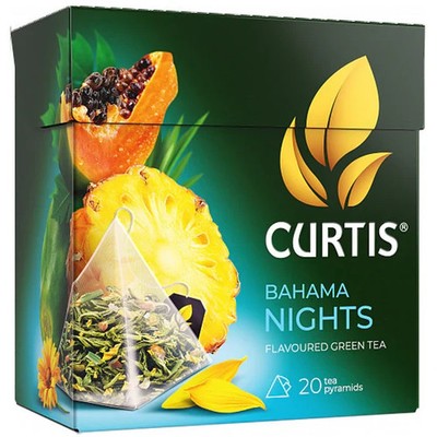 CURTIS Green Tea Bahama Night Exotic Fruit Pinapple Flavor Teabags 20 ct.