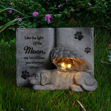 Solar Dog Angel Statue, Pet Dog Memorial Stone, Dog Memorial Gifts or Garden Mem