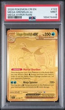 2026 POKEMON CRI EN-CHAOS RISING MEGA HYPER RARE #122 MEGA GRENINJA EX PSA 9