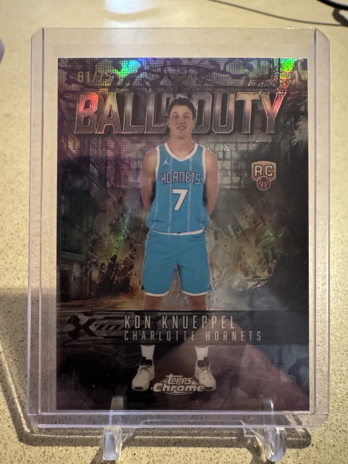 2025-26 Topps Chrome Kon Knueppel ROOKIE Purple /75 Ball Of Duty RC BD-23