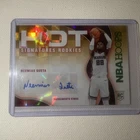 2021-22 NBA Hoops Neemias Queta Hot Signatures Green Checkerboard Rookie Auto RC