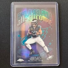 🔌IU 2025 TOPPS CHROME FOOTBALL ALL-CHROME AQUA REFRACTOR /199 SAQUON BARKLEY