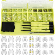 24 Pairs Eyeglass Nose Pads Screw-in Glasses Nose Pads Precision Screwdriver Set