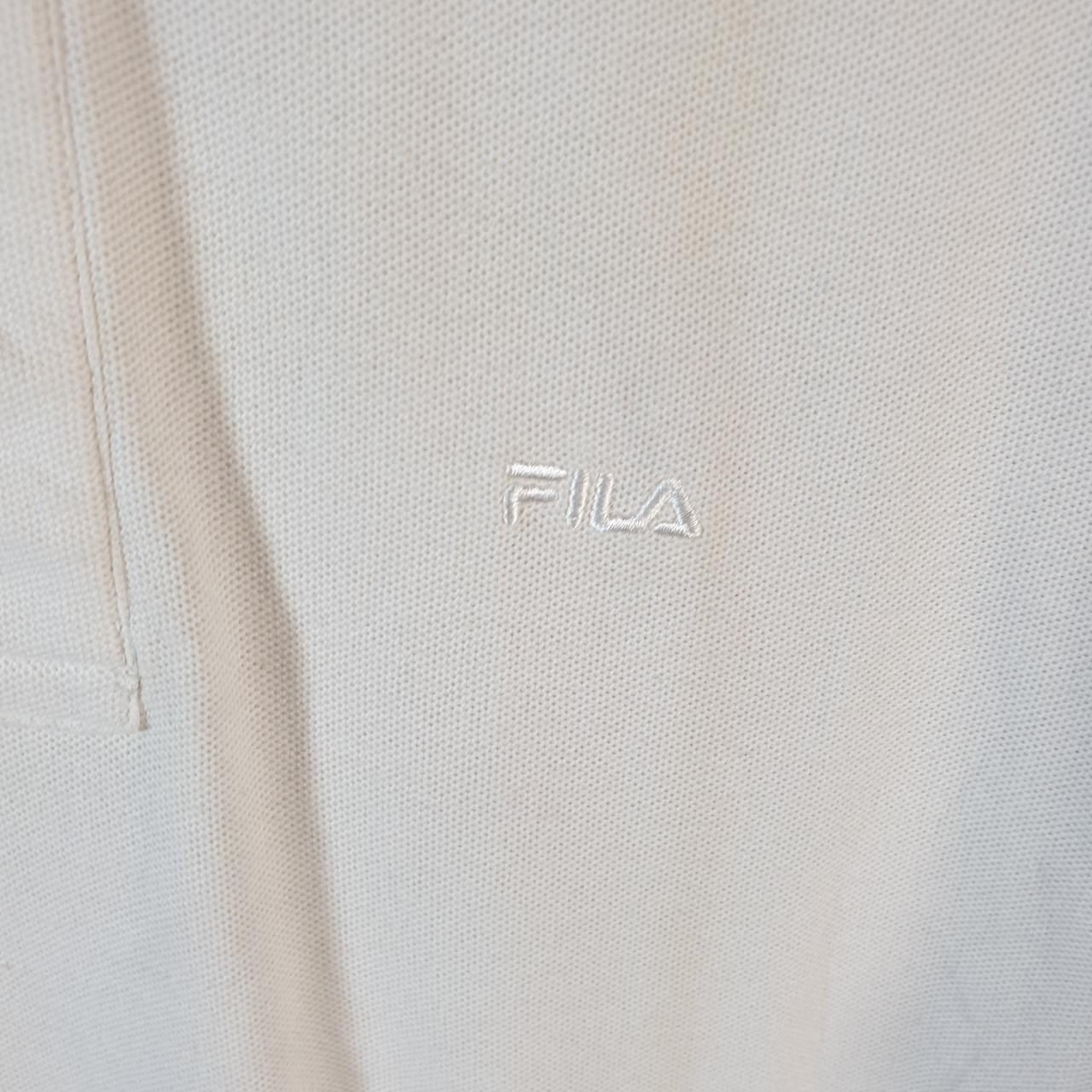 Polo Fila vintage uomo piccola bianca slim fit logo ricamato