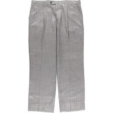 Vintage men's check pattern one-pleat slacks size W37