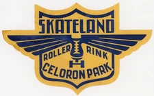 1930's-50's Skateland Roller Rink Celoron Park Skating Label #KD