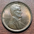 1917 Lincoln Wheat Cent Choice AU+ Looks UNC Lustrous Trace Red Orig Toning