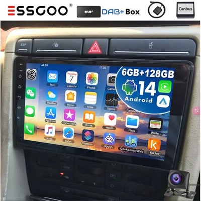 128G Autoradio Für Audi A4 8E 8H B6 B7 2000-2009 Android 14 GPS Carplay NAVI DAB