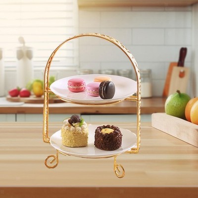 Doppelschichten Dessert Servierständer Zubehör robuste Cookies Snack Tablett