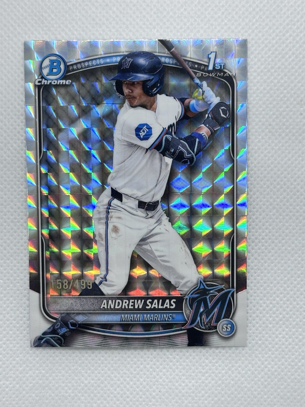 2025 Bowman Chrome Andrew Salas Geometric Refractor 1st #158/499 Marlins