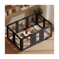 Clear Acrylic Dog Playpen with Door, Puppy Playpen for Indoor Use with Heavy ...