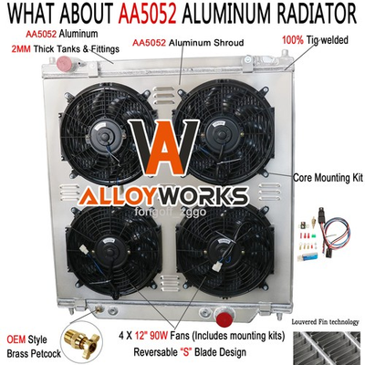 #ad 4 Row Radiator For 2005 2007 Ford F250 F350 F550 6.0L POWERSTROKE W Shroud Fan $399.00