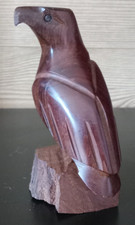 Vintage Hand Carved Ironwood Eagle Bird Figur...