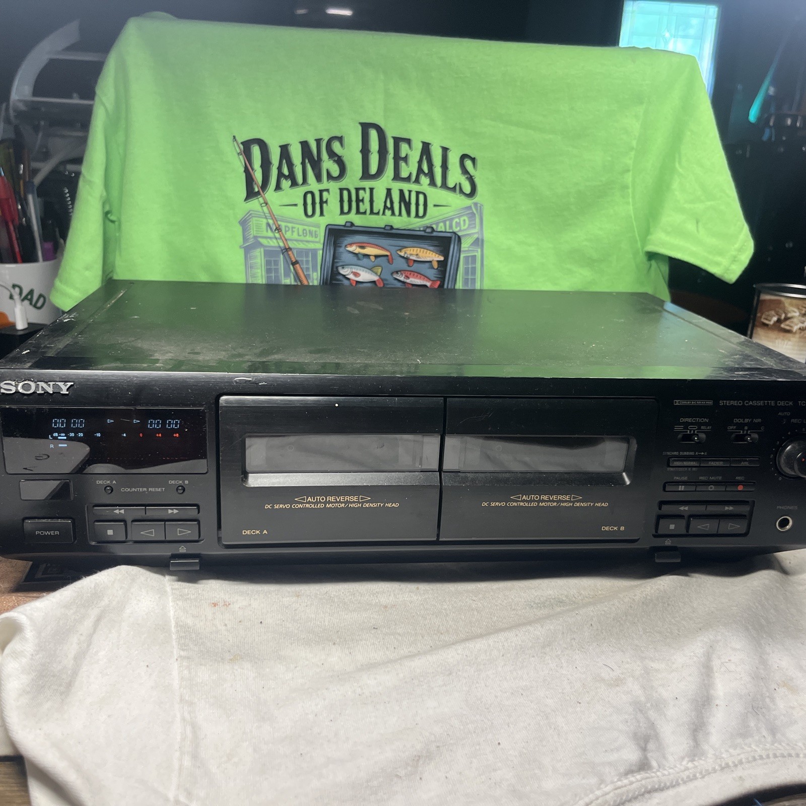 Sony TC-WE405 (Hi-Fi Dual Stereo Auto-Reverse Cassette Deck) Tested~working