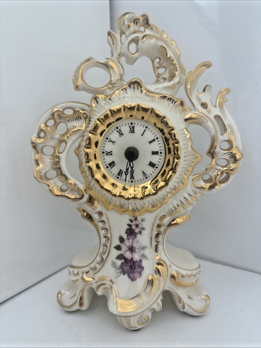 Czech Kienzle Porcelain Mantel Shelf Clock Karlovy Vary No. 51