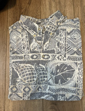 Reyn Spooner Men's XL Gray/Beige Graphic Print Hawaiian Button-Up Shirt