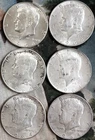 1964 Kennedy Half Dollars - 6 ea - 90% Silver -   Average Circulated