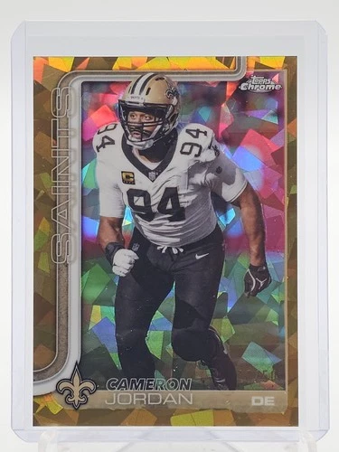 CAMERON JORDAN 2025 TOPPS CHROME SAPPHIRE GOLD /50 #221 FOOTBALL SAINTS Q6230