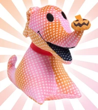 The Nightmare Before Christmas Zero Pink/Orange Pop Art Style Plush Toy 9" NEW
