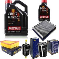 6L Inspektionspaket Set Motul 8100 X-Clean+ 5W-30 MotoröL Sct Filter 11359787