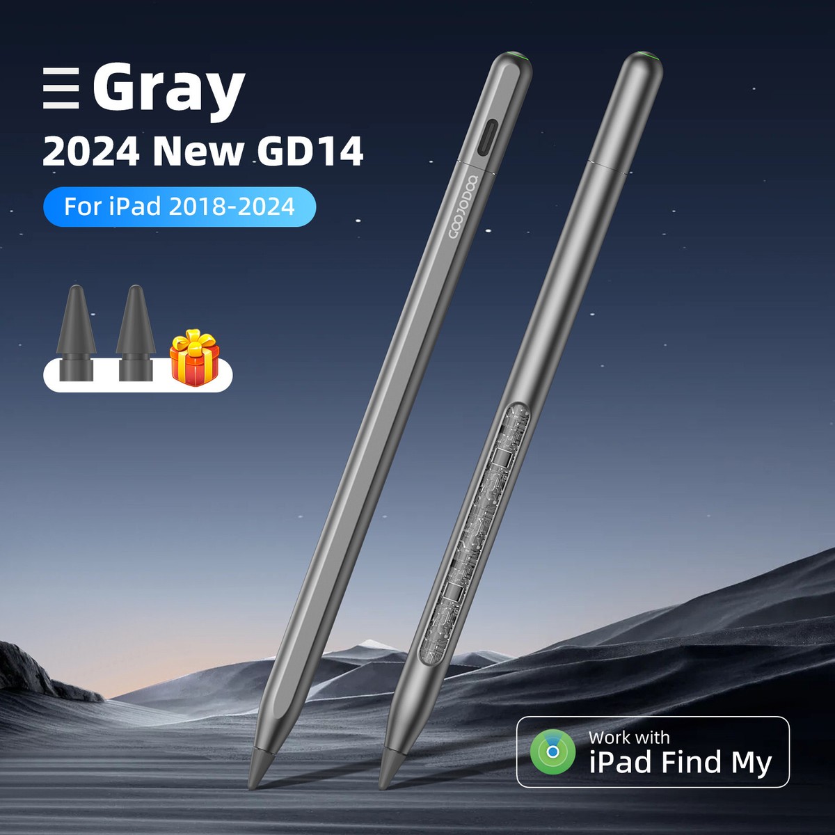 GOOJODOQ GD14 Stylus Pen For Apple Pencil with IPad Find My