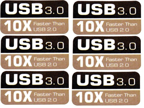 USB 3.0 10X Faster Sticker Decals Than USB 2.0 USB A Adapter Label 15mm x 30 X 1 - Picture 3 of 6