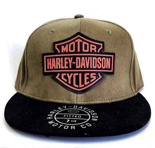 Harley Davidson Men's Size Fitted 7 1/4 Woven Baseball Hat Cap Brand New