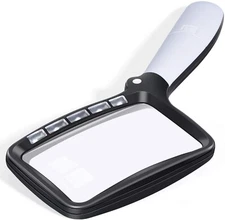 Folding Handheld Magnifying Glass with Light, 3X Large Rectangle Reading
