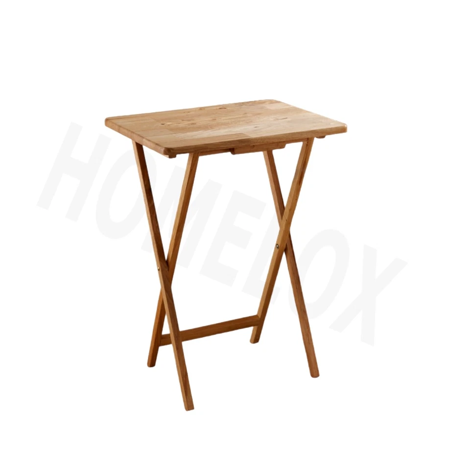 Small Folding Rubberwood TV Table Side Fold Computer Desk Table Diner Tea Coffee - Image 3 of 3
