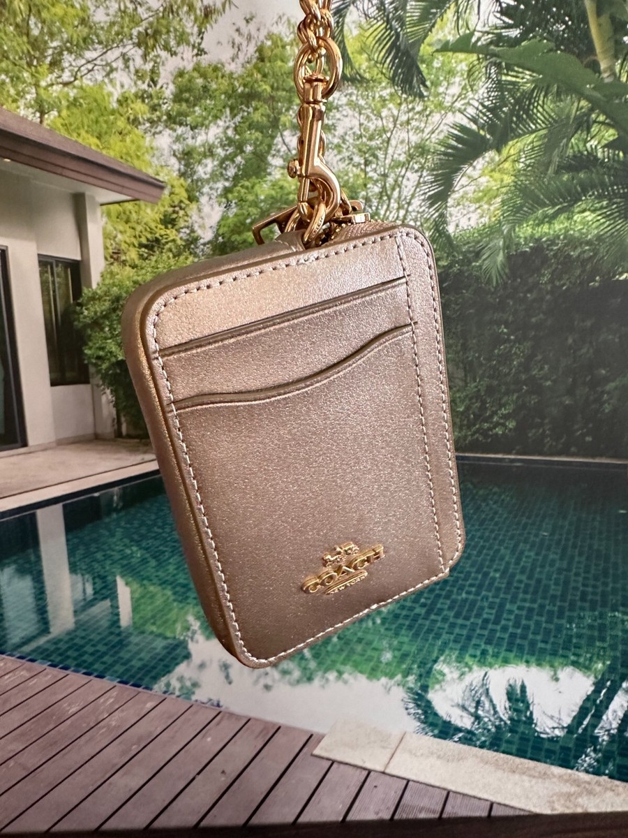 Coach Zip Card Case - CW890 Light Silver - Pearlized Smooth