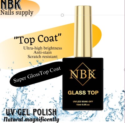 NBK Top Coat & Base Coat No Wipe UV LED Soak Off 15ml UK Fast Selling 30sec Dry