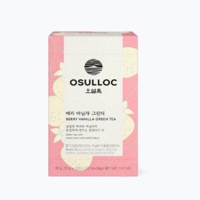 Osulloc Berry Vanilla Green Tea 2g x 20 Bags Korean Fruity Vanilla Blend