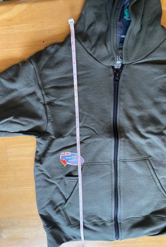 Hanes Full Zip Hoodie Sweatshirt ComfortBlend EcoSmart Pocket Plain, L(10-12) Foto 2 de 4