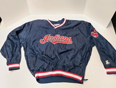 Cleveland Indians Mens Starter MLB Baseball Jacket Blue Red Pullover Xl | eBay