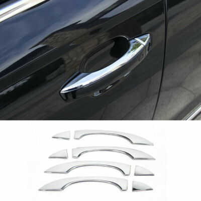 For Audi A6 C7 12-17 8pcs Chrome Silver Car Outer Door Handle Cover Trim