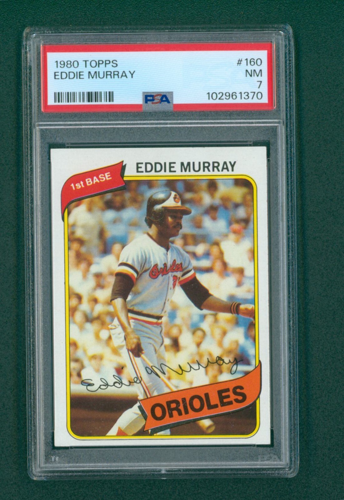1980 Topps Baseball Card - #160 Eddie Murray, PSA 7 NM