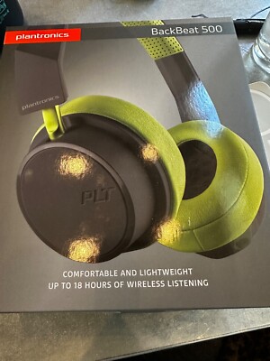 Plantronics BackBeat 500 Bluetooth Wireless Headset Headphones Grey/Green