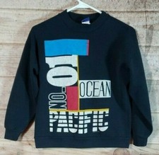 VTG 1987 Kid's/Women's Black Ocean Pacific Sweatshirt Surfing/Skateboard Sz M