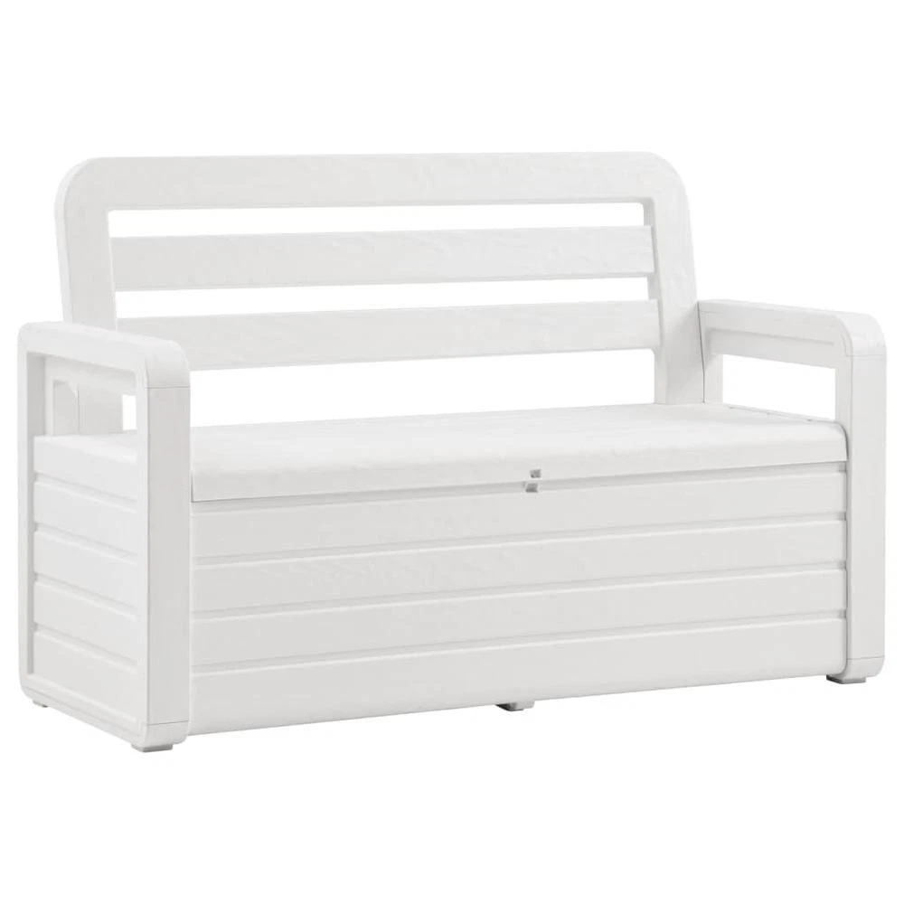 Grey garden store storage bench