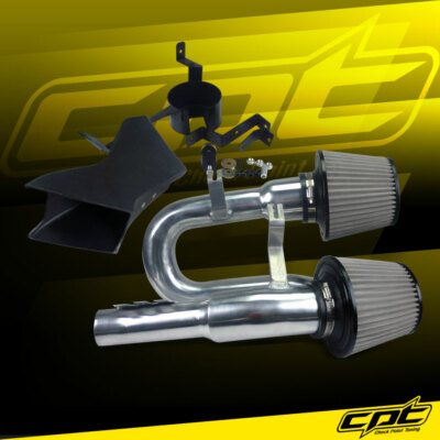 For 07-10 BMW 335i 3.0L L6 E90/E92/E93 Polish Cold Air Intake+Black Filter Cover