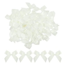 100Pcs Mini Ribbon Bow 2.5" Mini Fabric Satin Ribbon Flower Bows for Craft DI...