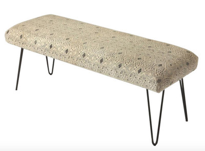 Mid Century Modern African Tribal Cloth Style Bench Settee ...