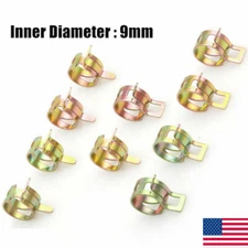 50PCS 0.3" 9mm Hose Spring Clamps Fuel Line Water Pipe Air Tube Clips US