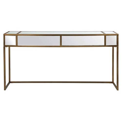 Uttermost Reflect Transitional Metal Glass and MDF Console Table in Gold - Picture 3 of 8