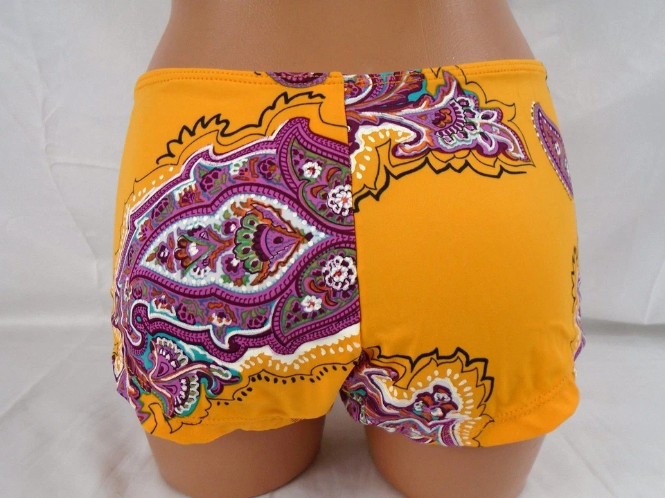 Sauvage Paisley Pattern Boy Shorts Small Orange Item #1753L - Image 3 of 3